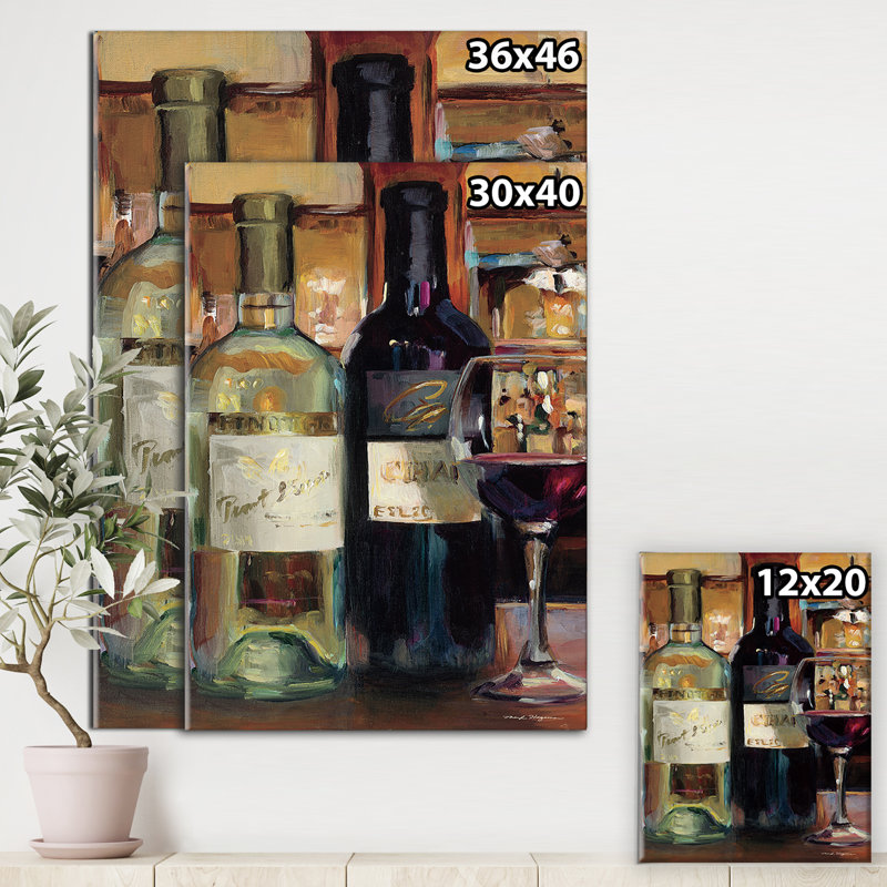 A Reflection of Wine Bottle II - reproduction d'art, Toile tendue, H 46 po x l 36 po x 1,5 po