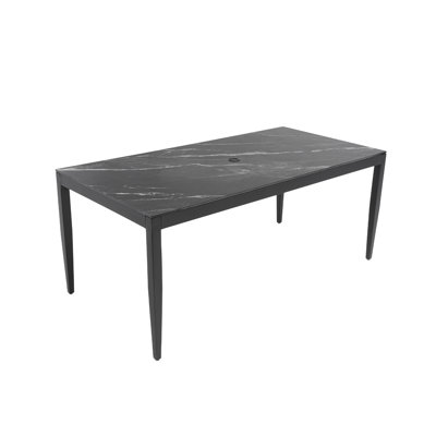 Jamari Patio Dining Table with Sintered Stone Top & Umbrella Hole