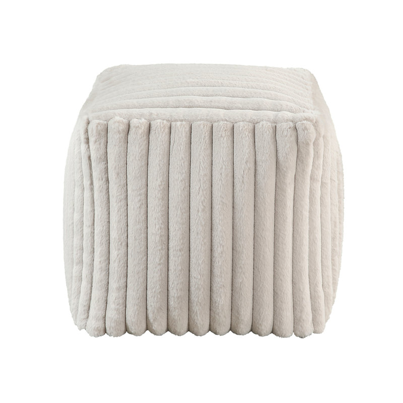 Square Pouf With Corduroy Upholstery, Modern Non-Slip Footrest, 300Lbs Weight Capacity Pouf, Footstool, Bean Bag Chair Style, 16"X16"X16