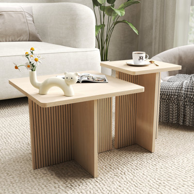 Coffee Tables for Living Room: End Tables Living Room Set of 2 For Modern,Small Coffee Tables for Small Spaces,Nesting Side Tables for Wood