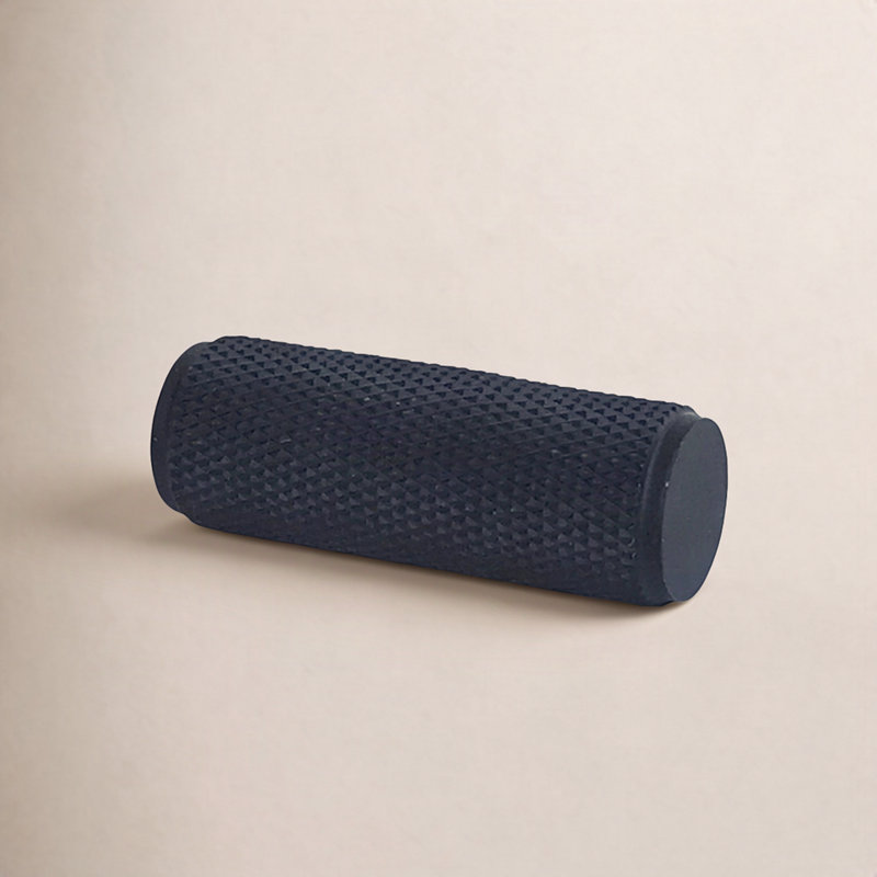 Texture 1/2" Diameter Solid Brass Peg Knob, Matte Black