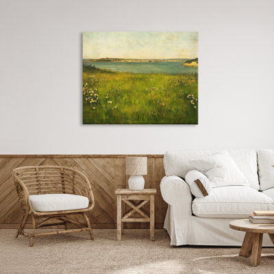 Toile Turquoise Lake Landscape, conception de Petal Prints Design