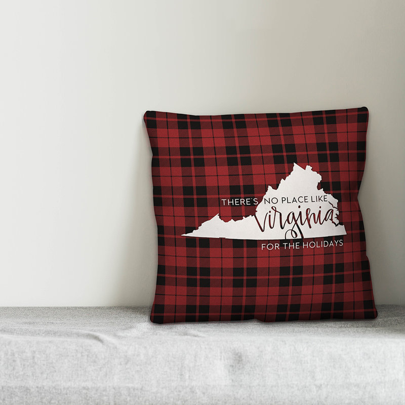  Coussin décoratif Il n'y a pas de place comme chez-soi pour les fêtes, 20 po X 20 po, Virginie
