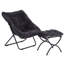 Fauteuil Saucer avec repose-pieds, chaise d'appoint pliante en fausse fourrure-92360806