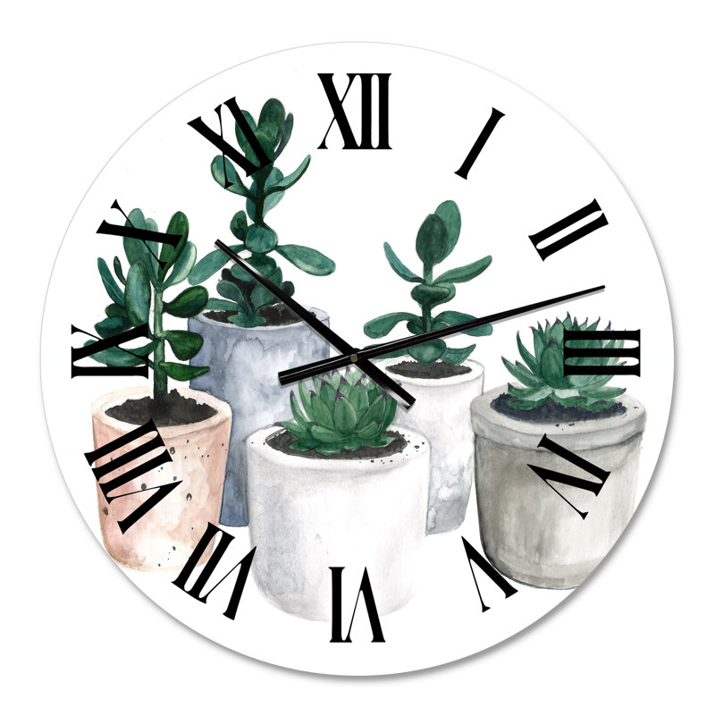 Cactus et plantes grasses VI - Horloge murale de ferme, Moyen