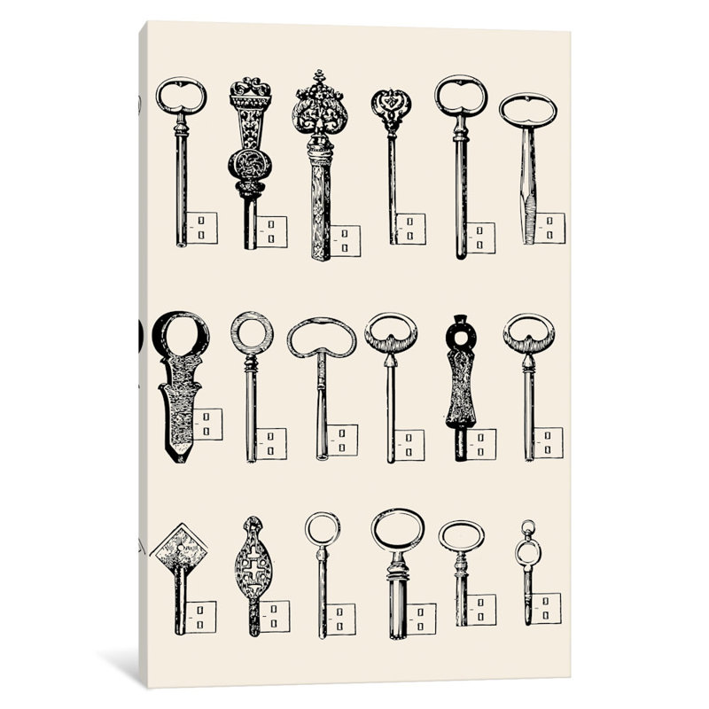 « usb keys », impression sur toile tendue, H 18 po x l 12 po x P 1,5 po, Pas de tapis, Toile tendue