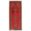 Tapis de couloir en laine noué à la main des années 1980 de conception unique 3 pi 11 po x 10 pi 6 po Tapis décoratif rouge