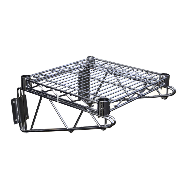 Tablette de rangement murale robuste en fil de chrome H 18 po x l 14 po x P 14 po Express KitchQuip pour usage commercial