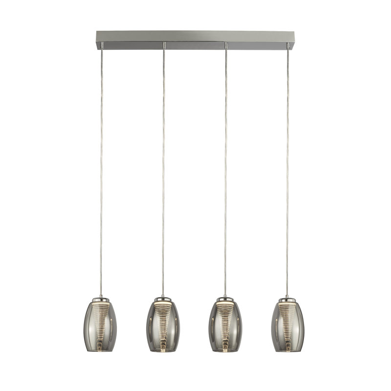 Ruari 4-Light Kitchen Island Chandelier, Smoked