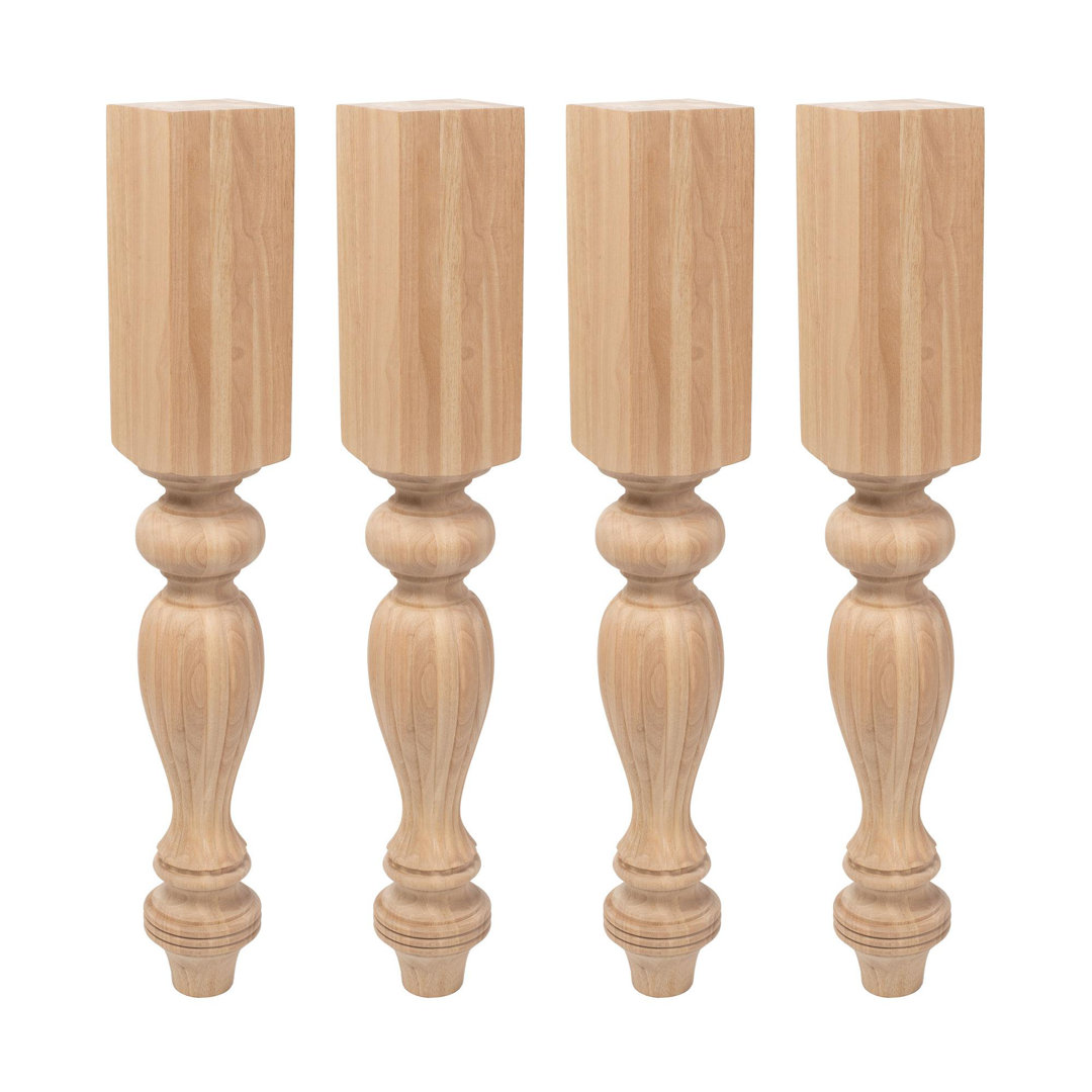 Unfinished North American Solid Oak French Kitchen Island Leg (Set of 4) Architectural Products by Outwater L.L.C. 