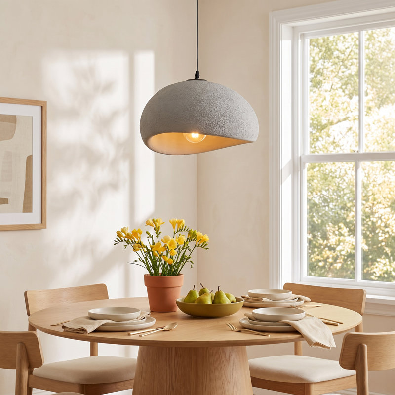 Prim 1 - Light Gray Single Pendant, 78" H x 11.81" W x 11.81" D