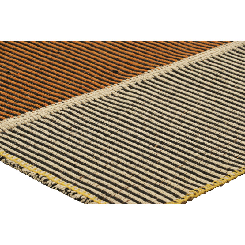Rug & Kilim’S Contemporary Kilim In Beige-Brown And Orange Textural Stripes