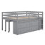 Lit mezzanine avec bureau d'écriture rétractable et 4 tiroirs, lit mezzanine en bois avec bureau portatif latéral et tablettes-118007858-118007856