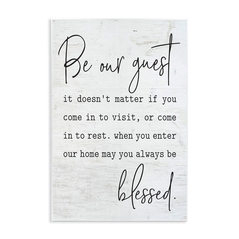 Be Our Guest by Lettered and Lined - Textual Art Print, 19" H x 13" W