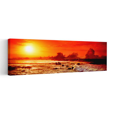 Waves Breaking On Rocks In The Ocean, Three Tables, North Shore, Oahu, Hawaii, Usa Abstract Contemporary Landscape Nature Wall Art