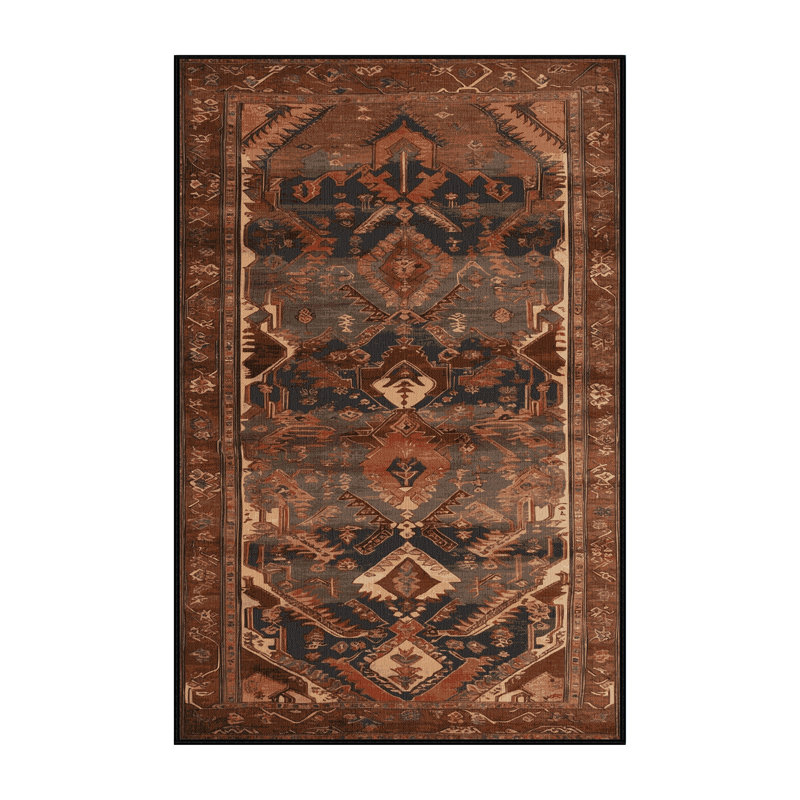 Tapis brun lavable à la machine, Rectangulaire 2 pi x 3 pi