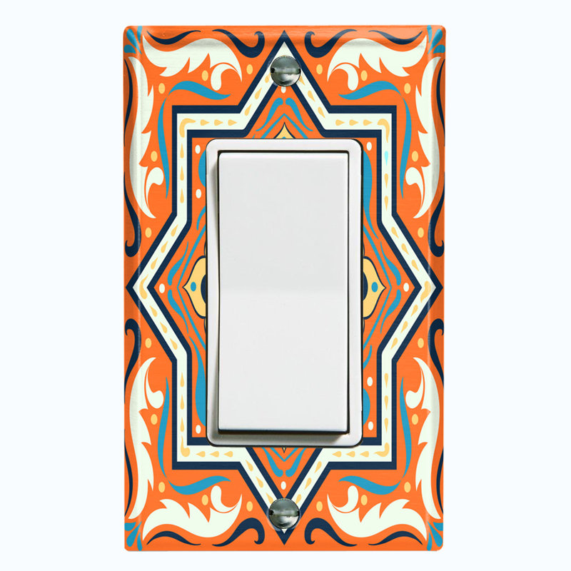 Plaque murale berçante Elegant Tile 1-Gang, Orange