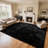 Soft black shag area rug-363783215
