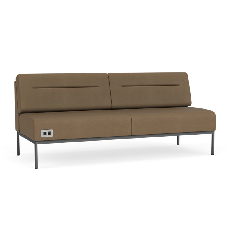 Canapé Darsey, Patriot Plus taupe, Avec alimentation, Gris anthracite