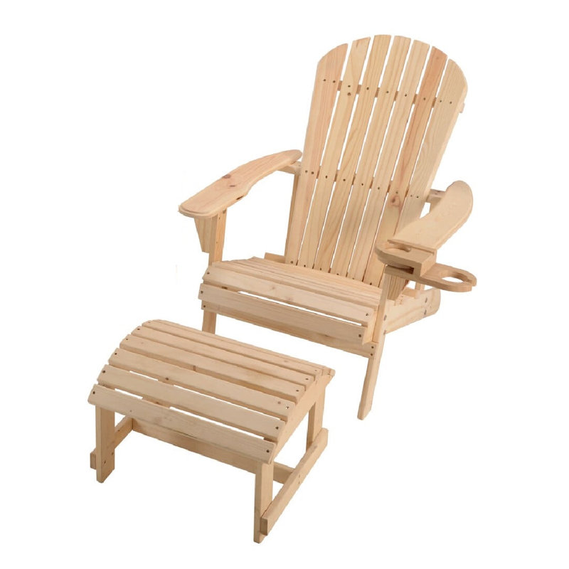 Artiana Pine Outdoor Adirondack Chair, Natural