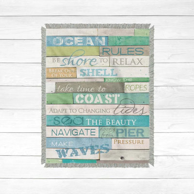 Ocean Rules 100% Cotton Throw