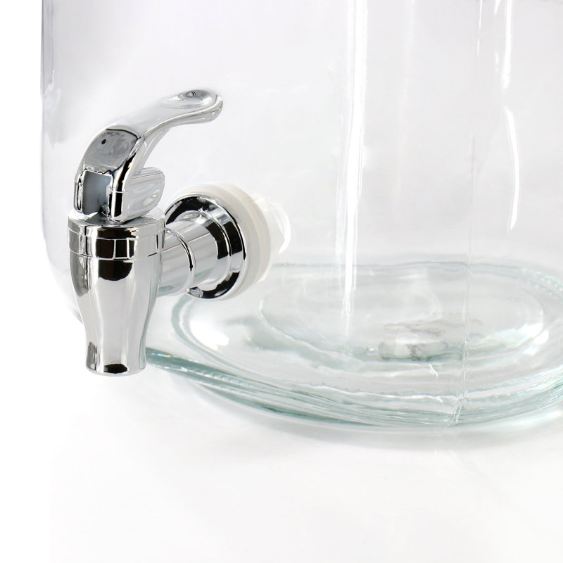 Ferris 1.3 Gallon Clear Glass Beverage Dispenser with Rope Handle