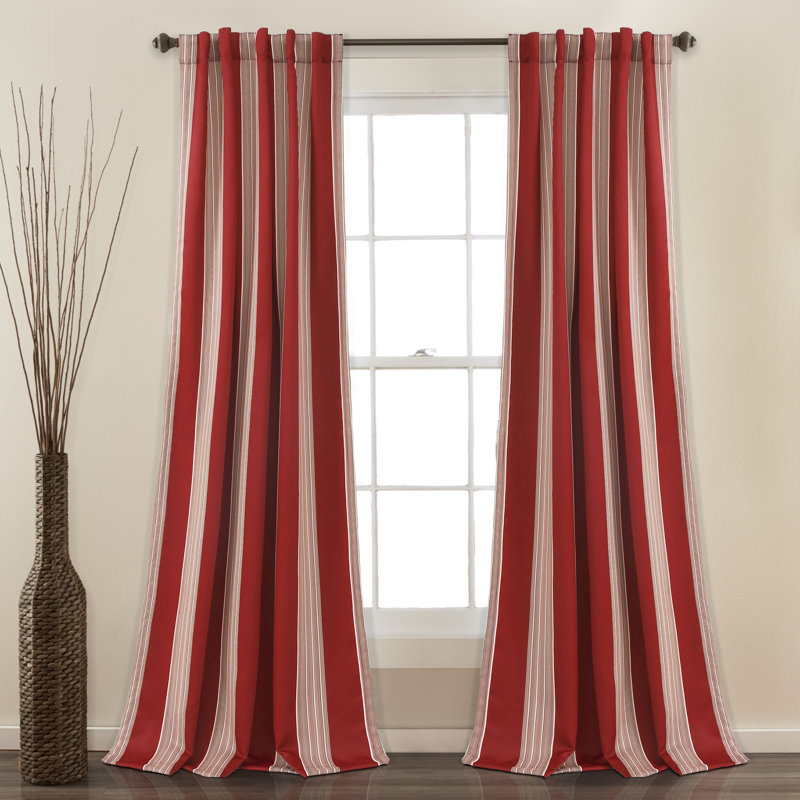 Julia Room Darkening Sliding Panel Pair, Red, 52" W x 84" L