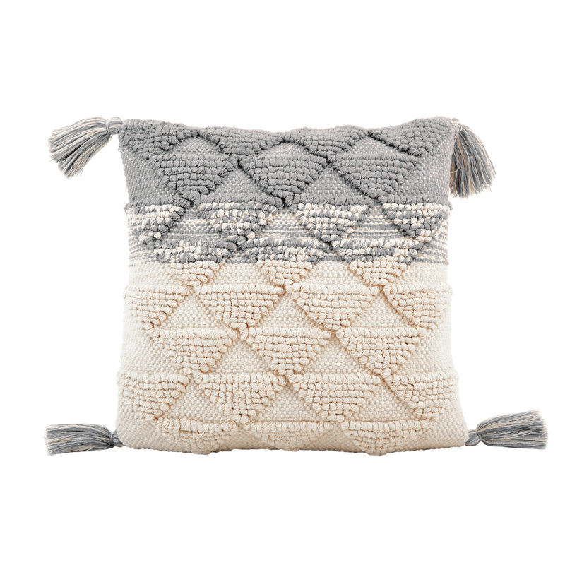Coussin en coton Tassels