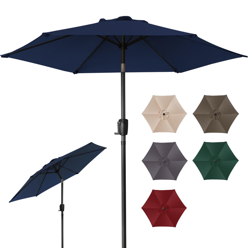 Cemil 225cm Market Parasol, Blue