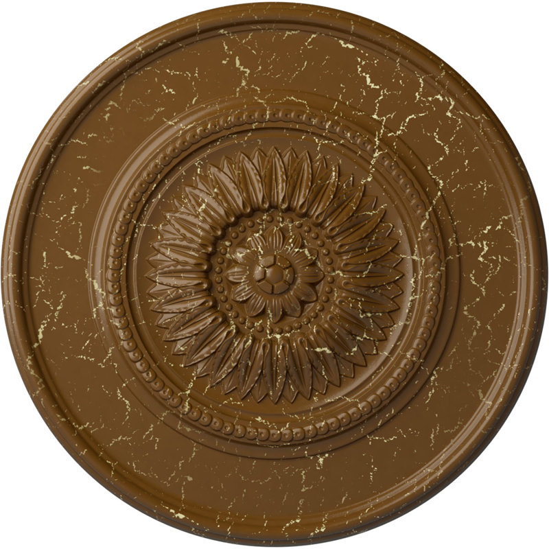 Endurathane Delfina Ceiling Medallion, 40"OD x 1 7/8"P, Hand-Painted Painted Turtle Crackle Finish, Primed