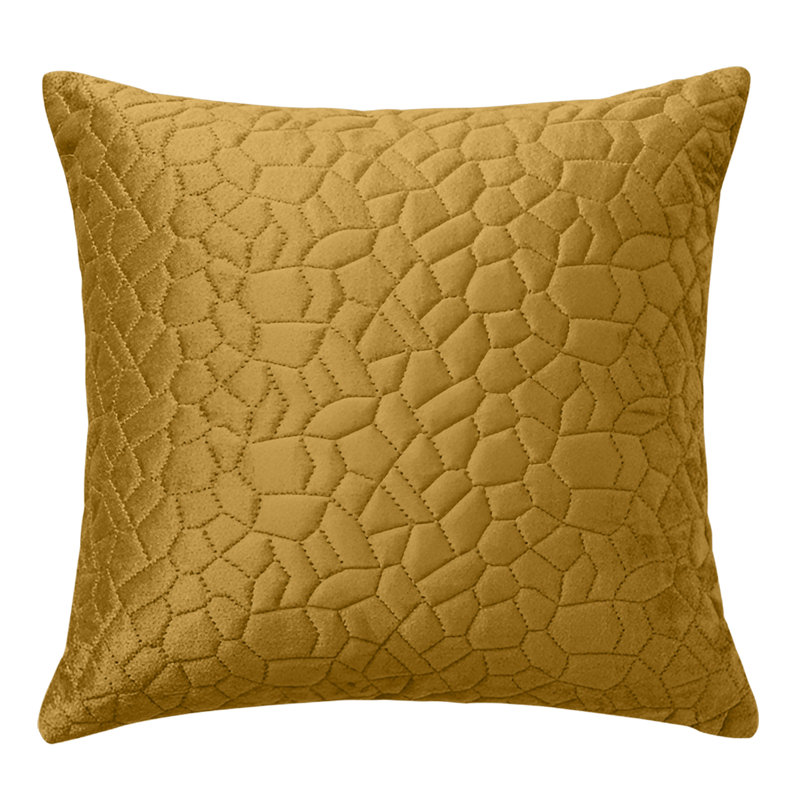 Aspire Homeware Geometric Square Velvet Cushion Covers, Pack of 12, Ochre