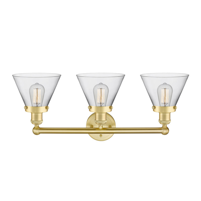 Éclairage pour meuble-lavabo à intensité variable 3 lumières Aritzy, Transparent, Or satiné