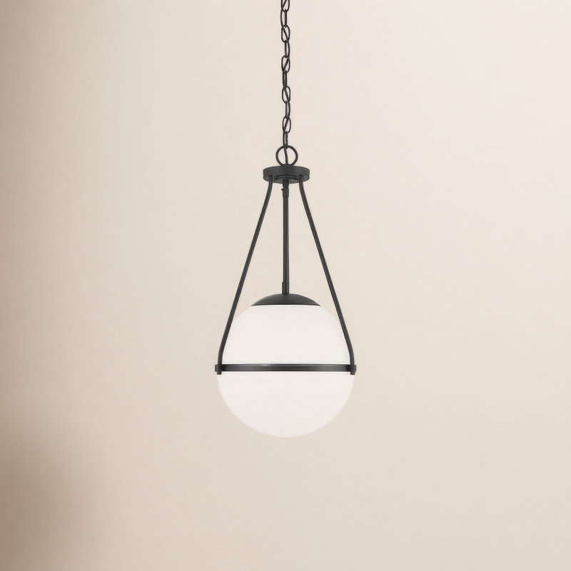 Romo 1-Light Pendant in Matte Black, Matte Black