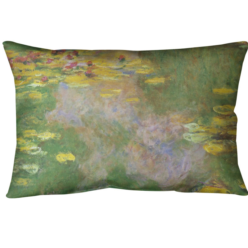 Claude Monet Reversible Throw Pillow, 14" x 10", Down Alternative, Spun Polyester