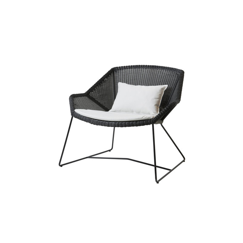 Breeze Patio Chair with Cushions, Black, Taupe