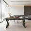 Farmhouse Dining Table, 71 Inch Wood Top, Metal Base-123406501-123406500