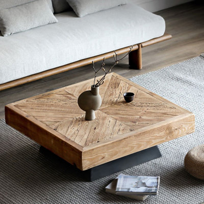 Picture Color+Black Solid + Manufactured Wood Square Coffee Table