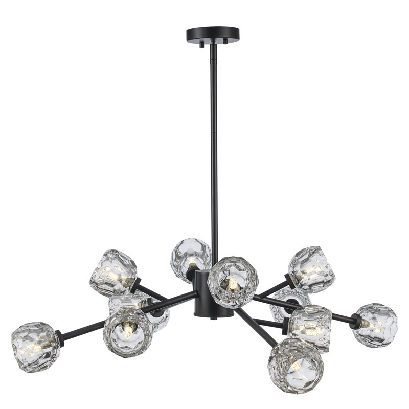 Quaseem Glass LED Flush Mount, Black