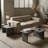 Modern Industrial 2-Piece Modular Concrete Look Nesting Tables Coffee Table Set