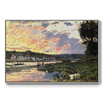 La seine à Bougival dans la soirée, 1870, reproduction d'art sur toile
