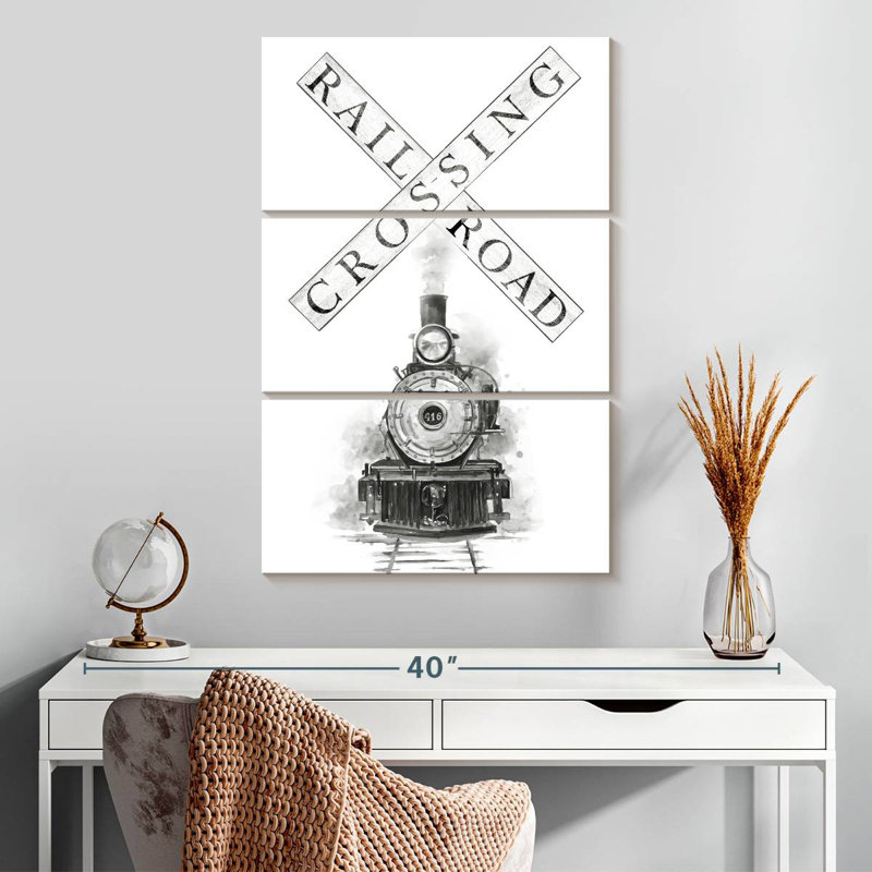 Mehar Railroad Crossing, H 32 po x l 20 po