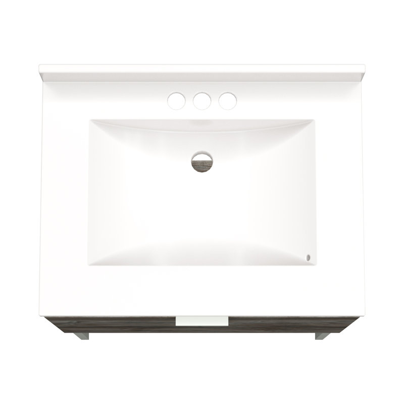 Meuble-lavabo simple l 24 po x P 19 po x H 39 po MagickWoods Lillimay, Gris bois flotté