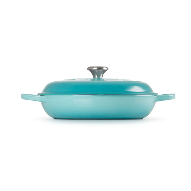 Le Creuset Signature Enameled Cast Iron Braiser with Lid, Caribbean
