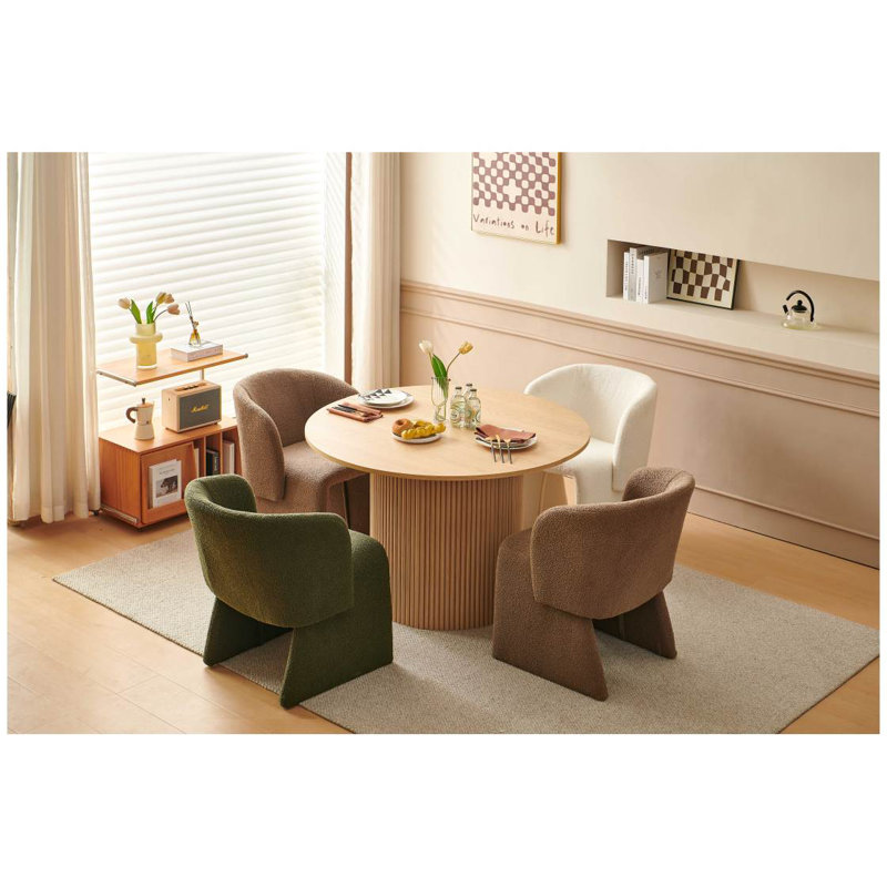 Chaise d'appoint simple, chaise d'appoint rembourrée, chaise d'appoint en peluche, salle à manger, Blanc