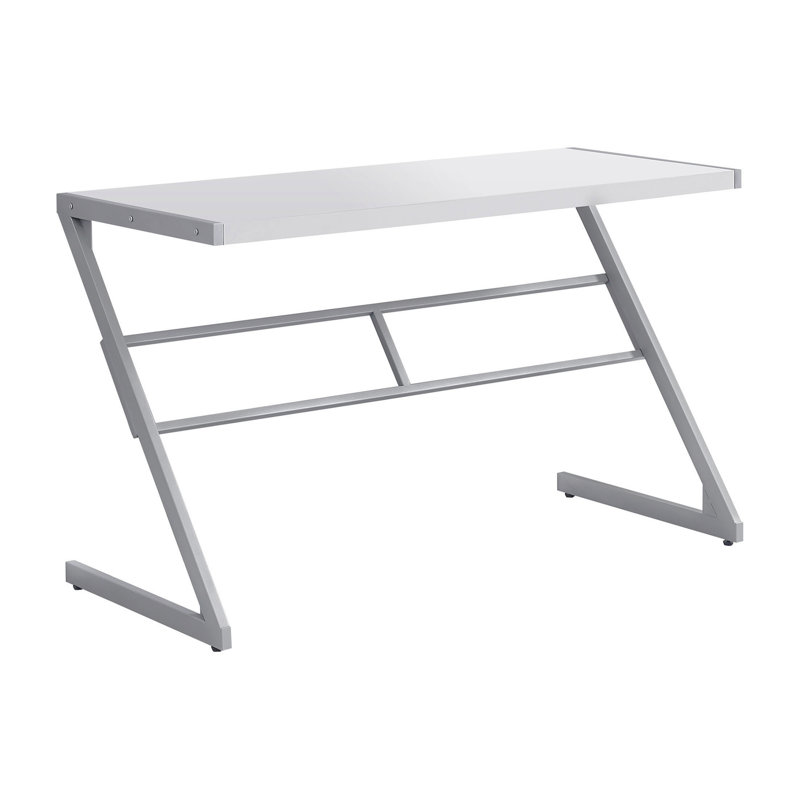 Bureau d'ordinateur, bureau personnel, ordinateur portable, L 48 po, stratifié de travail, métal, contemporain, moderne