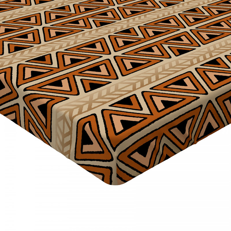 Microfiber Geometric Fitted Sheet, Queen Fitted Sheet