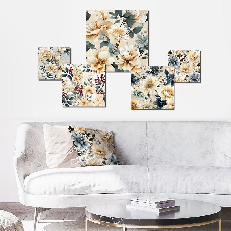 Ensemble d'art mural floral 5 pièces