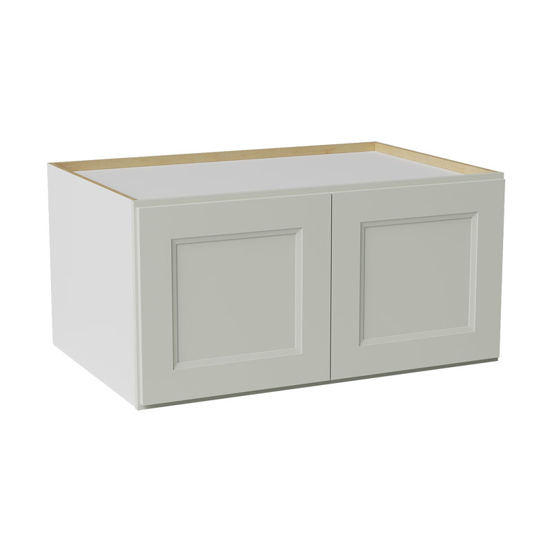 Armoire de cuisine en bois massif prête à assembler, H 18 po x l 36 po x P 24 po, Double shaker Laguna Grey