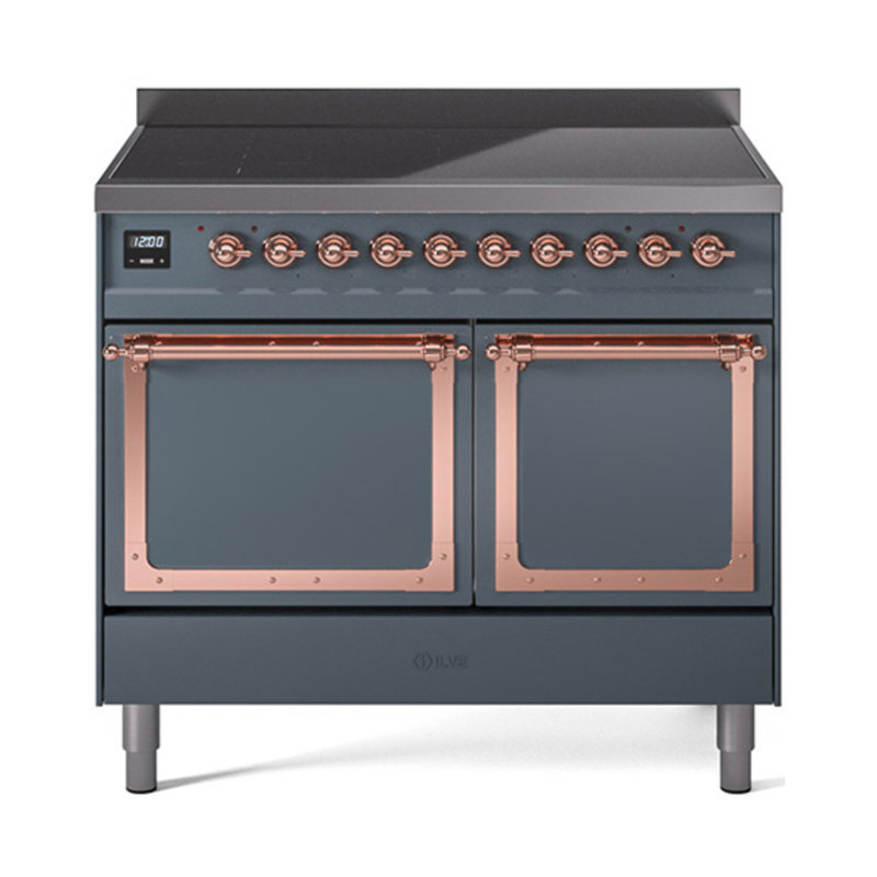 ILVE Nostalgie II Noblesse 40 in Induction Range, Blue Gray/Copper