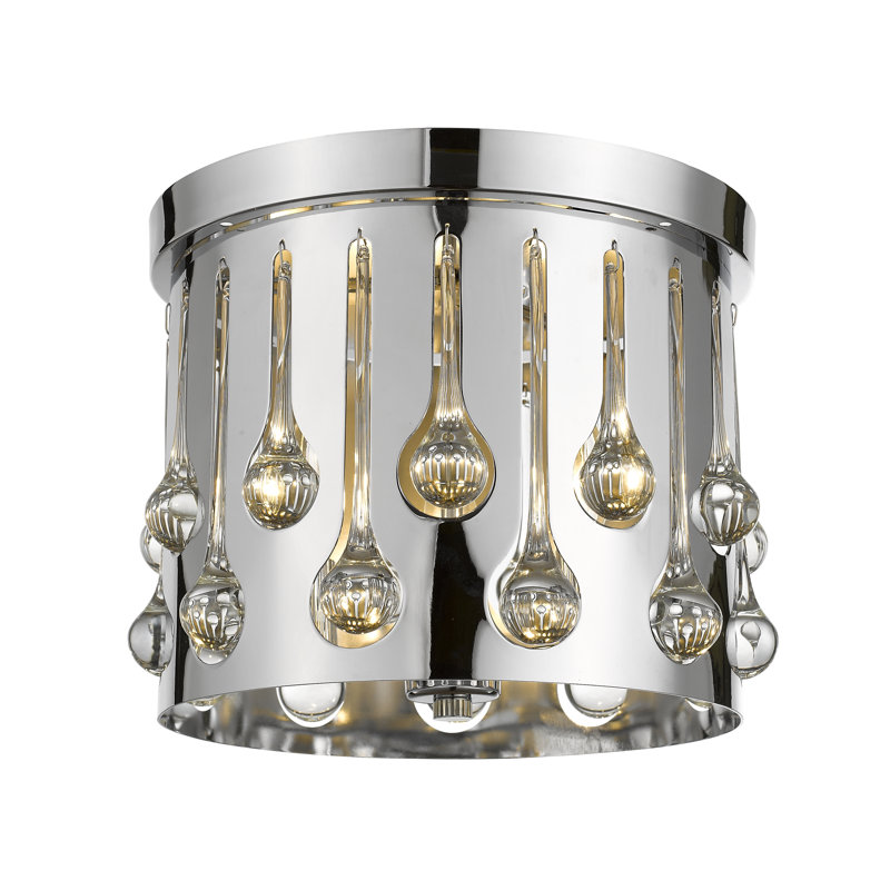 Plafonnier encastré cylindrique à 3 lumières de style lustre 13 po